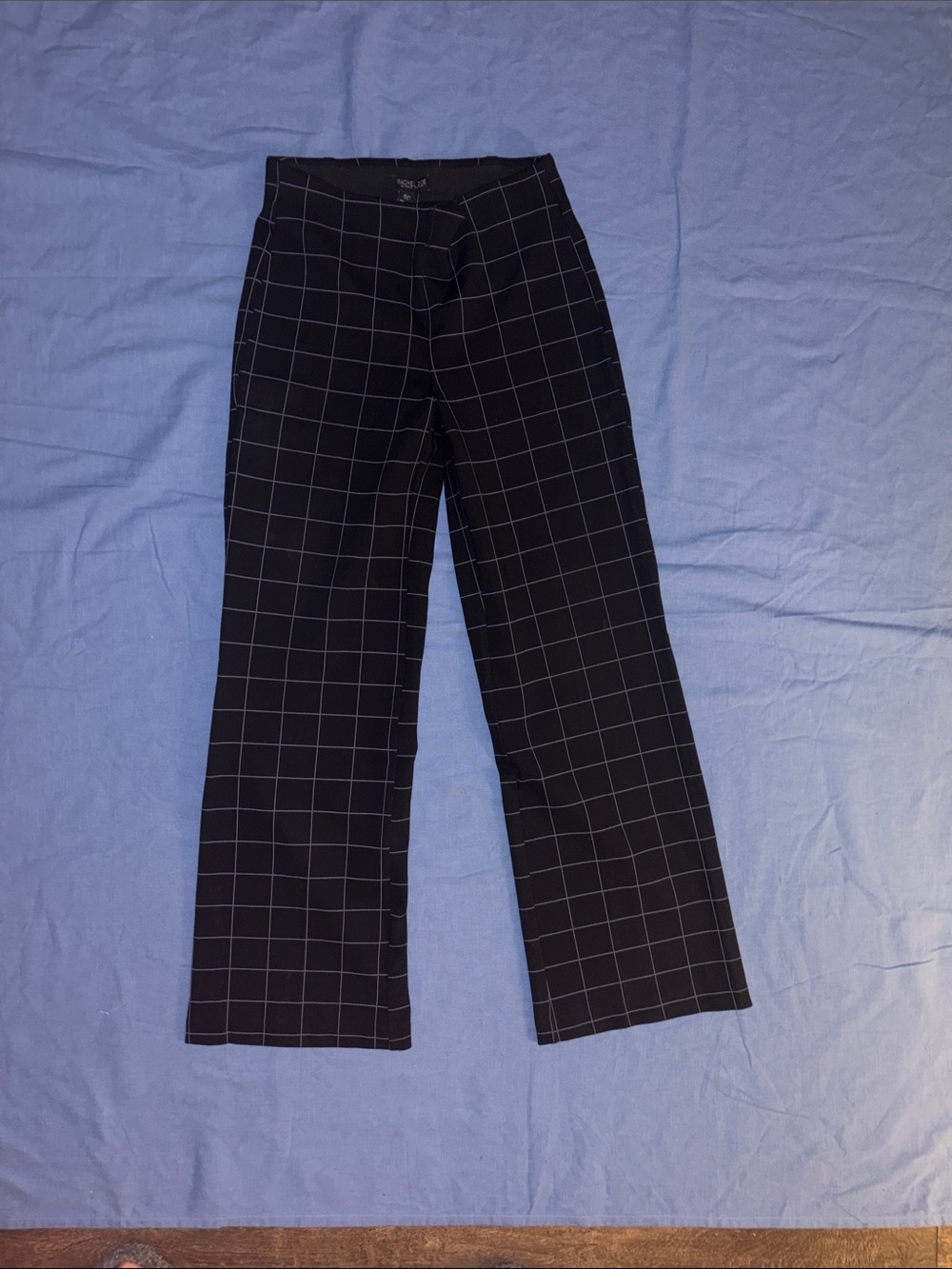 Rachel Zoe Black Windowpane Boot-Cut Pants